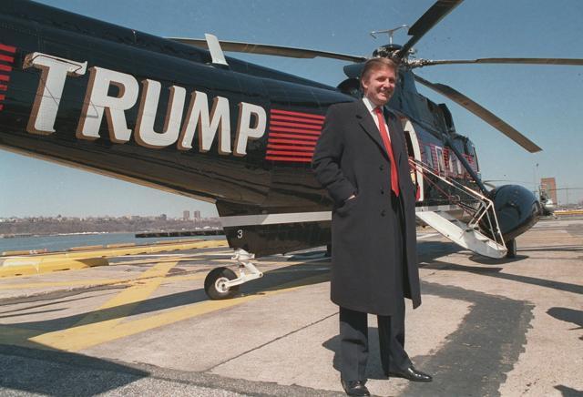 In this March 1988 file photo, Donald Trump stands next to one of his three Sikorsky helicopters at the New York Port Authority's West 30th Street Heliport in New York. (AP File Photo) In this March 1988 file photo, Donald Trump stands next to one of his three Sikorsky helicopters at the New York Port Authority's West 30th Street Heliport in New York. (AP File Photo)