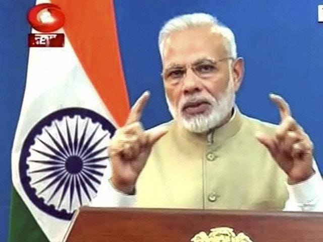 Prime Minister Narendra Modi announced on Tuesday that currency notes of Rs 500 and 1000 will be replaced, in a move to curb the menace of blackmoney.(PTI Photo/)