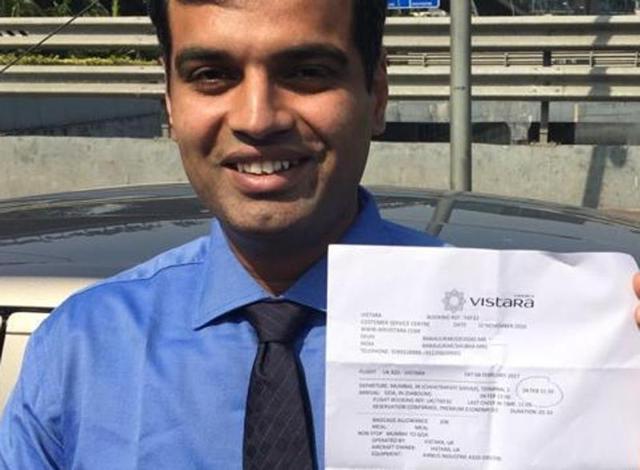 Vasai resident Chinmay Gavankar purchased Goa-Mumbai Vistara tickets to travel almost three months later. Many airlines like Vistara have told customers that tickets bought with Rs 500, Rs 1000 notes at airport counters are ‘strictly non-refundable’.(HT Photo)