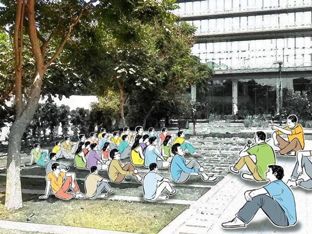 An illustration of the adda session(Imaging: Shrikrishna Patkar/HT) An illustration of the adda session(Imaging: Shrikrishna Patkar/HT)