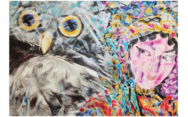 One of Sengupta’s paintings, titled Ferociously Brave. One of Sengupta’s paintings, titled Ferociously Brave.