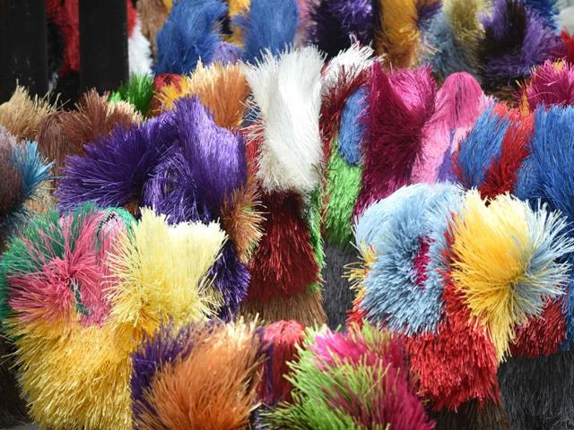 These soundsuits have been made in abstract forms to conceal race, gender and class, making the spectator to look without judgment. (AFP) 