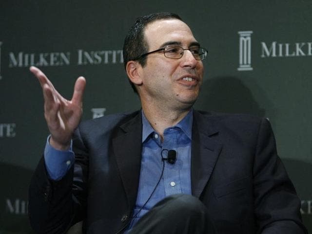 Steven Mnuchin, Chairman and Co-CEO of Dune Capital Management LP and Chairman and CEO of OneWest Bank Group LLC speaks at a panel discussion. (Reuters File Photo)