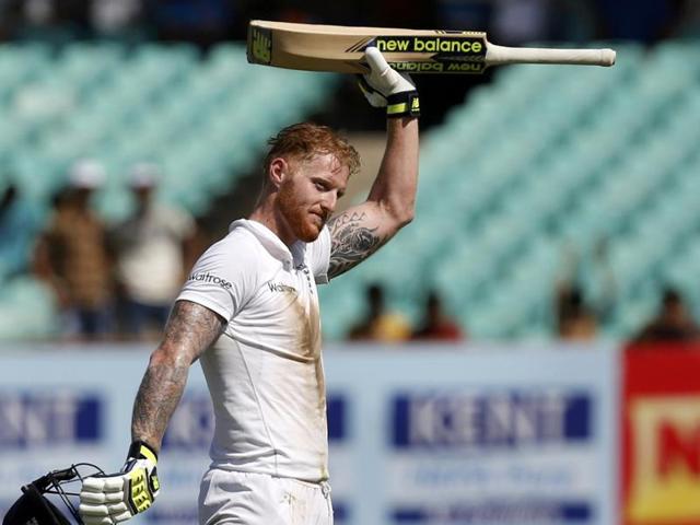 England's Ben Stokes celebrates after scoring his century. (REUTERS) England's Ben Stokes celebrates after scoring his century. (REUTERS)