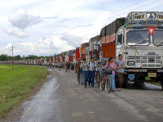 A three month highway blockade by tribal agitators has created serious shortages of essential supplies in Manipur.(Agencies File Photo) A three month highway blockade by tribal agitators has created serious shortages of essential supplies in Manipur.(Agencies File Photo)