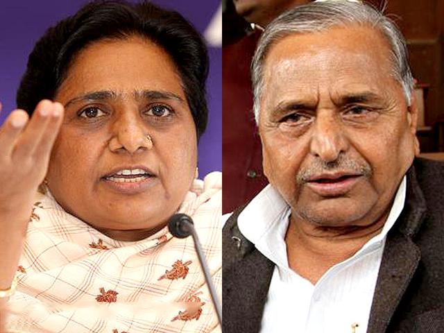 A combination picture of Mulayam Singh Yadav and Mayawati.(HT Photo)