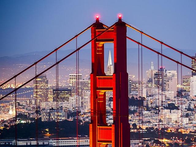 San Francisco is a popular tourist destination and is known for its cool summers and steep rolling hills. 