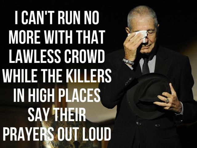 Leonard Cohen, the baritone-voiced Canadian singer-songwriter died at age 82 on Friday. He was known for the beautiful lyrics that he wrote so here are a few to tell you what the world has lost today. (REuters)