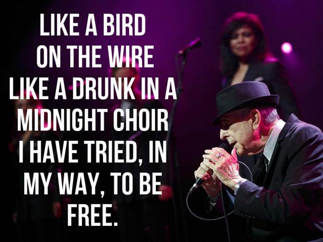 His contemporary Kris Kristofferson once said that he wanted the opening lines to Cohen’s “Bird on a Wire,” on his tombstone.. (Reuters)