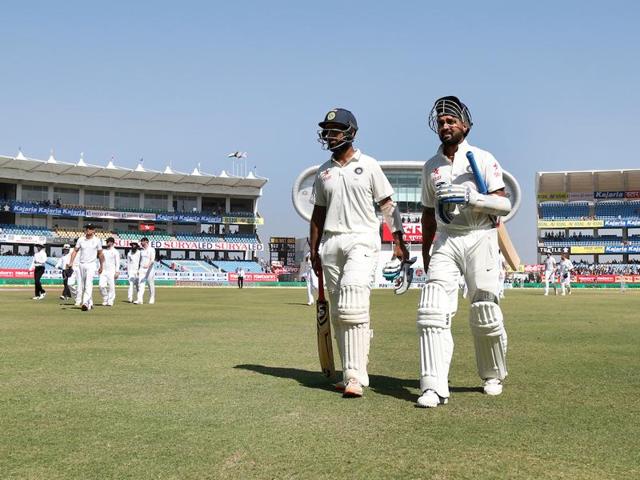 Pujara also notched up his fifty and heading into lunch, India were 162/1 and in a strong position. (BCCI) 
