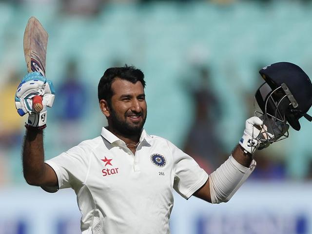Cheteshwar Pujara notched up his ninth Test century and his third against England. (AP) Cheteshwar Pujara notched up his ninth Test century and his third against England. (AP)