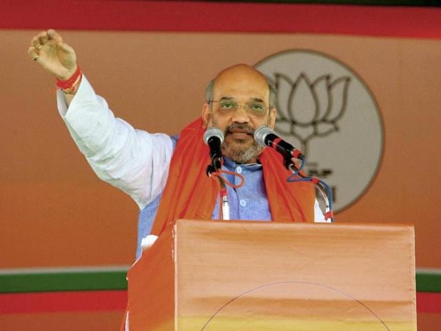 BJP national president Amit Shah addresses a poll rally in Uttar Pradesh. (PTI) BJP national president Amit Shah addresses a poll rally in Uttar Pradesh. (PTI)