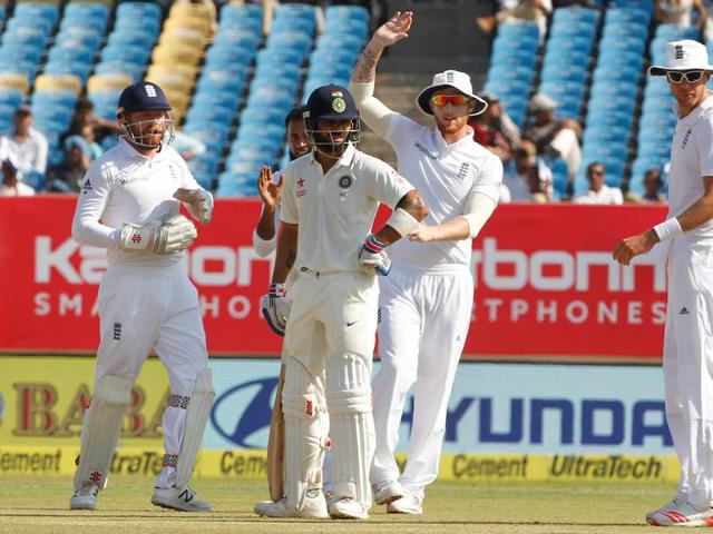 Virat Kohli was batting well on 40 but he was unfortunately dismissed hit wicket by Adil Rashid. (BCCI) 