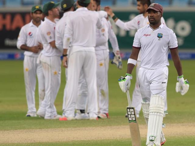 West Indies batsman Darren Bravo (right) celebrates his century with captain Jason Holder in the first day-night Test against Pakistan in Dubai in October. The senior batsman has been axed from the ODI squad for indiscipline. (AFP) West Indies batsman Darren Bravo (right) celebrates his century with captain Jason Holder in the first day-night Test against Pakistan in Dubai in October. The senior batsman has been axed from the ODI squad for indiscipline. (AFP)
