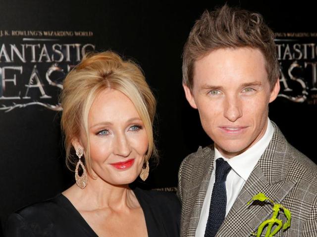 Author JK Rowling and actor Eddie Redmayne attend the premiere of Fantastic Beasts and Where to Find Them in Manhattan, New York. (REUTERS)
