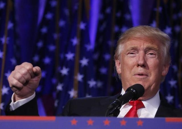 US President-elect Donald Trump speaks at his election night rally in Manhattan, New York on November 9. (Reuters) US President-elect Donald Trump speaks at his election night rally in Manhattan, New York on November 9. (Reuters)