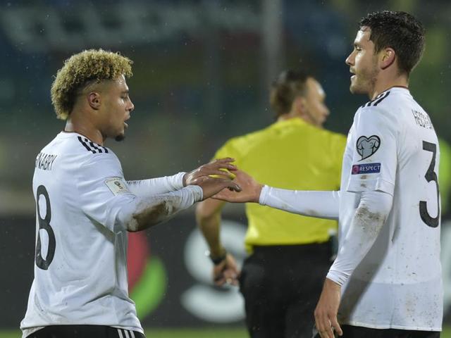 Serge Gnabry became the fist German player to score a hat-trick on debut since Dieter Mueller in 1976 as Germany thrashed San Marino 8-0. (AP) Serge Gnabry became the fist German player to score a hat-trick on debut since Dieter Mueller in 1976 as Germany thrashed San Marino 8-0. (AP)