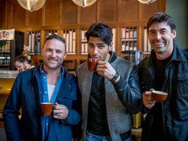Sidharth enjoys a cup of coffee with friends in New Zealand. 