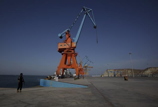 A Pakistan Navy ship berth at Gwadar port in Pakistan.(AP File) A Pakistan Navy ship berth at Gwadar port in Pakistan.(AP File)