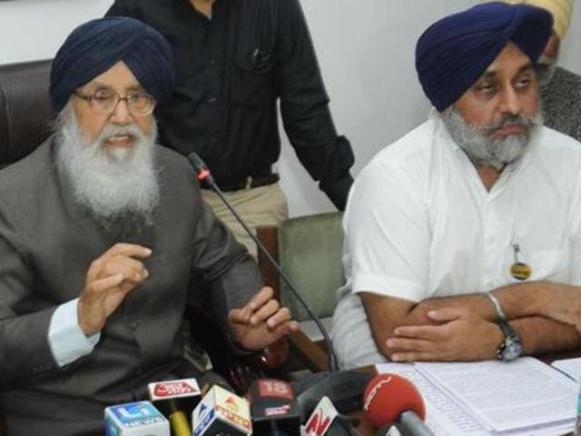 CM Badal and his deputy Sukhbir Badal. (HT File Photo) CM Badal and his deputy Sukhbir Badal. (HT File Photo)