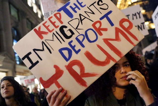 A crowd marches from Union Square to Trump Tower in protest of new Republican president-elect Donald Trump on Saturday in New York. (AFP) A crowd marches from Union Square to Trump Tower in protest of new Republican president-elect Donald Trump on Saturday in New York. (AFP)