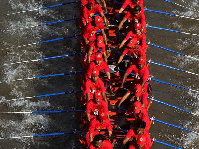 Over 400 boats, propelled by precision-trained oarsmen, take part in the annual boat race, the highlight of the Water Festival. (Reuters) Over 400 boats, propelled by precision-trained oarsmen, take part in the annual boat race, the highlight of the Water Festival. (Reuters)