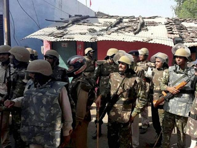 Cops patrol a curfew bound locality in Vidisha on Sunday following the murder of Bajrang Dal worker Deepak Kushwah. (PTI file) Cops patrol a curfew bound locality in Vidisha on Sunday following the murder of Bajrang Dal worker Deepak Kushwah. (PTI file)