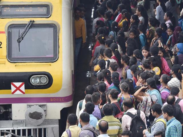 One of the world’s busiest transport systems, which ferries 75 lakh people a day, is barely chugging along.(Hindustan Times)