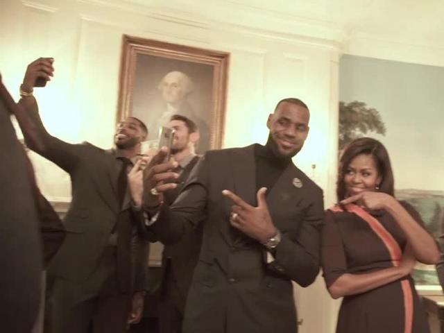 Michelle Obama took the Mannequin Challenge with Lebron James and the Cleveland Cavaliers. Michelle Obama took the Mannequin Challenge with Lebron James and the Cleveland Cavaliers.
