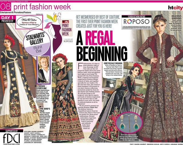 Coverage of the first edition of HT City PFW — Models in Rohit Bal’s creation. Coverage of the first edition of HT City PFW — Models in Rohit Bal’s creation.