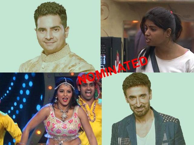 Karan Mehra, Monalisa, Lokesh Kumari Sharma and Rahul Dev have been nominated for evictions from Bigg Boss this week.. Karan Mehra, Monalisa, Lokesh Kumari Sharma and Rahul Dev have been nominated for evictions from Bigg Boss this week..