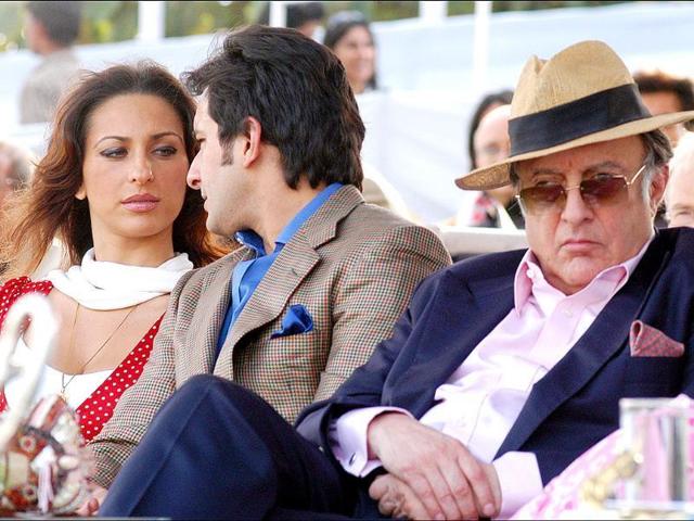Saif and dad Mansoor Ali Khan Pataudi attend a game in this file photo. Saif and dad Mansoor Ali Khan Pataudi attend a game in this file photo.