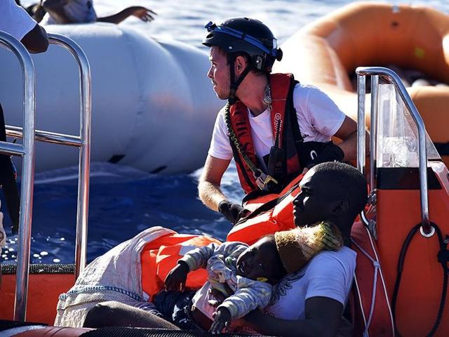 Charity group SOS Mediterranee tweeted this picture saying 114 were rescued during their operation on Tuesday. (Twitter/@SOSMedFrance) Charity group SOS Mediterranee tweeted this picture saying 114 were rescued during their operation on Tuesday. (Twitter/@SOSMedFrance)