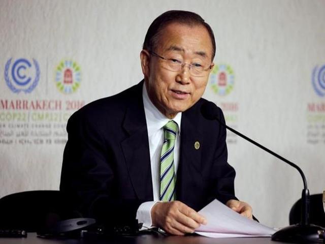 United Nations Secretary-General Ban Ki-moon speaks at the UN World Climate Change Conference 2016 (COP22) in Marrakesh, Morocco. (Reuters Photo) United Nations Secretary-General Ban Ki-moon speaks at the UN World Climate Change Conference 2016 (COP22) in Marrakesh, Morocco. (Reuters Photo)