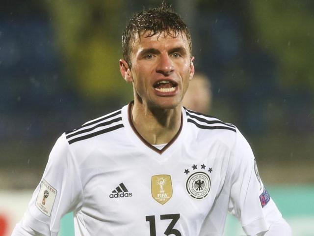 Germany's Thomas Mueller in action against San Marino. (REUTERS) Germany's Thomas Mueller in action against San Marino. (REUTERS)