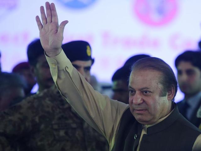 Pakistan's Prime Minister Nawaz Sharif waves as he arrives to attend a ceremony in Gwadar port, some 700 kms west of Karachi on November 13. (AFP Photo) Pakistan's Prime Minister Nawaz Sharif waves as he arrives to attend a ceremony in Gwadar port, some 700 kms west of Karachi on November 13. (AFP Photo)