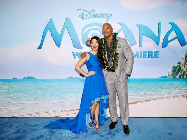 Actors Dwayne Johnson and Auli'i Cravalho pose at the world premiere of Walt Disney Animation Studios' Moana. (REUTERS) Actors Dwayne Johnson and Auli'i Cravalho pose at the world premiere of Walt Disney Animation Studios' Moana. (REUTERS)
