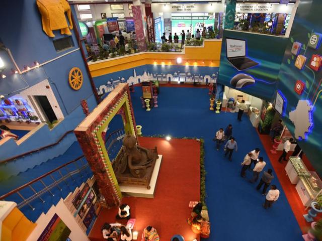 The India International Trade Fair opened on Monday at Pragati Maidan.(Virendra Singh Gosain/HT Photo)