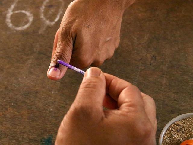 The ink manufactured at the Mysore Paints and Varnish Ltd - the firm that has supplied indelible ink to the Election Commission since 1962 to mark voters, will be made available to banks and post offices from today.(AP Photo)
