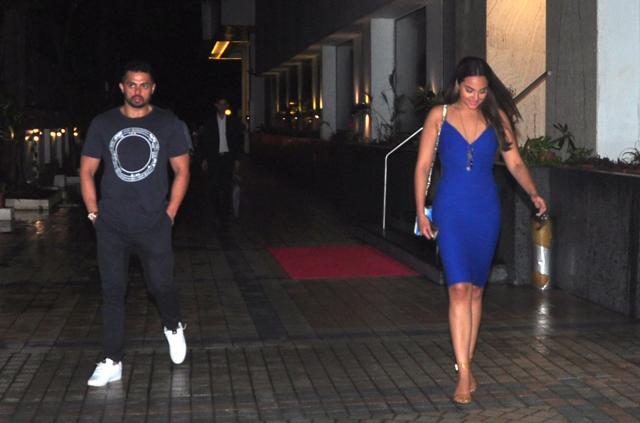 Actor Sonakshi Sinha with rumoured boyfriend Bunty Sajdeh.