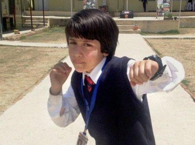 Kashmiri girl Tajamul Islam, 8, from Bandipora district who won the gold at the World Kickboxing Championship in Italy. (Twitter Photo) Kashmiri girl Tajamul Islam, 8, from Bandipora district who won the gold at the World Kickboxing Championship in Italy. (Twitter Photo)