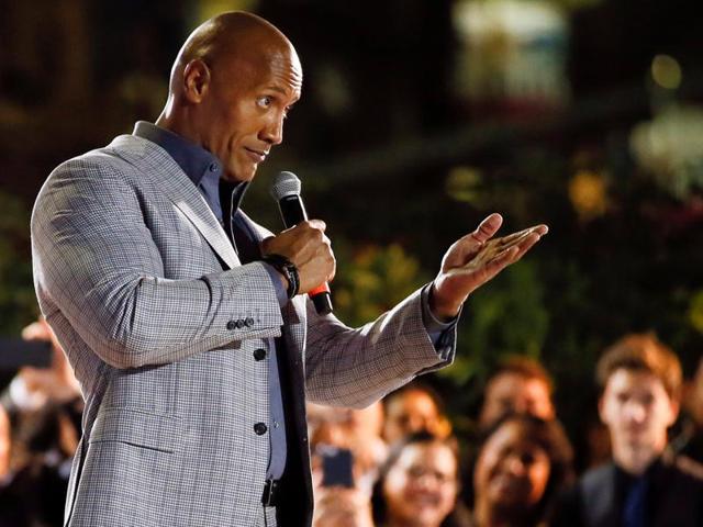 Actor Dwayne Johnson speaks at the world premiere of Walt Disney Animation Studios' Moana in Hollywood, California, US, November 14, 2016. (REUTERS) Actor Dwayne Johnson speaks at the world premiere of Walt Disney Animation Studios' Moana in Hollywood, California, US, November 14, 2016. (REUTERS)