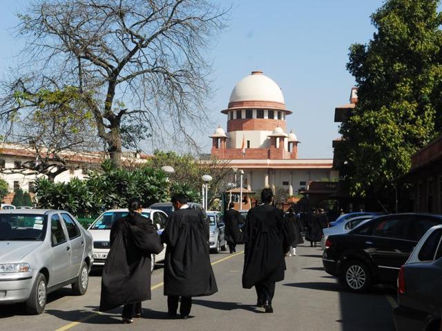 Lawyers outside the Supreme Court.(PTI Photo)