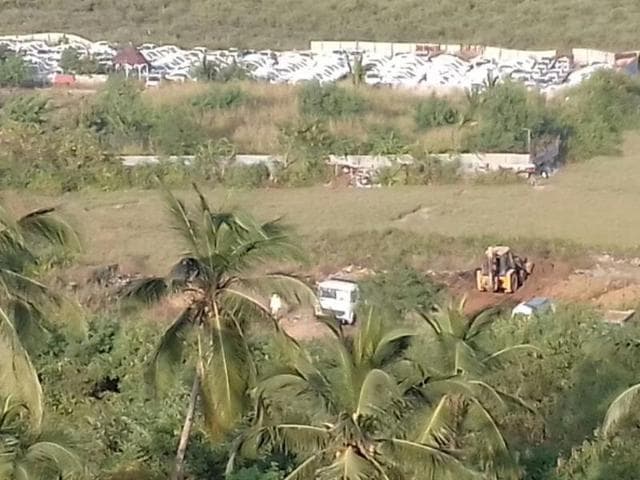 The illegal parking site was causing damage to existing mangrove trees, said experts. The illegal parking site was causing damage to existing mangrove trees, said experts.