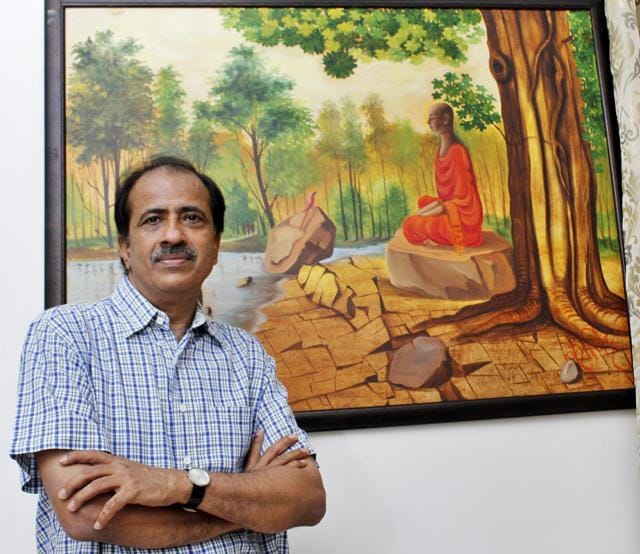 Author Balvinder Kumar says art and meditation helped him get through a bad phase. (Sanchit Khanna / HT Photo) Author Balvinder Kumar says art and meditation helped him get through a bad phase. (Sanchit Khanna / HT Photo)
