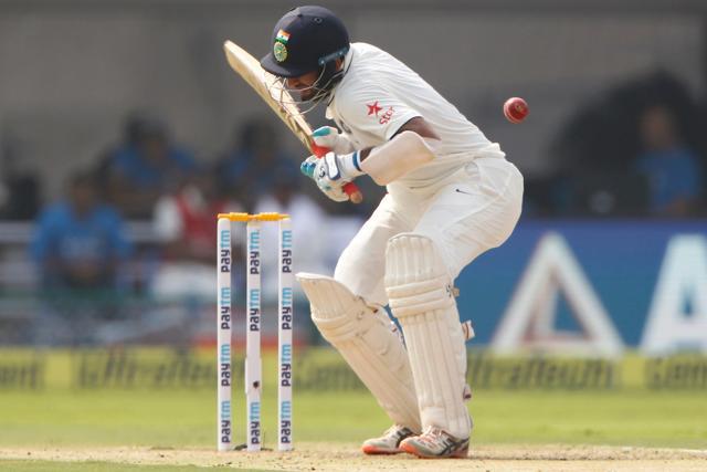Cheteshwar Pujara held firm as he went past 3000 runs during the Vizag Test against England. (BCCI)