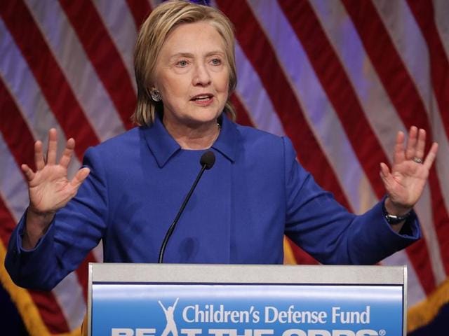 Former secretary of state Hillary Clinton delivers remarks during the Children's Defense Fund's Beat the Odds Celebration in Washington, DC. (AFP Photo) Former secretary of state Hillary Clinton delivers remarks during the Children's Defense Fund's Beat the Odds Celebration in Washington, DC. (AFP Photo)
