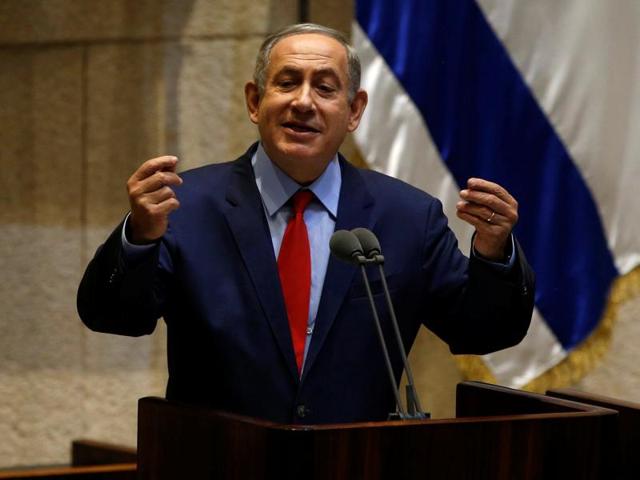 Israeli Prime Minister, Benjamin Netanyahu, gestures during a speech at the Knesset, Israel's Parliament in Jerusalem. (AP Photo) Israeli Prime Minister, Benjamin Netanyahu, gestures during a speech at the Knesset, Israel's Parliament in Jerusalem. (AP Photo)