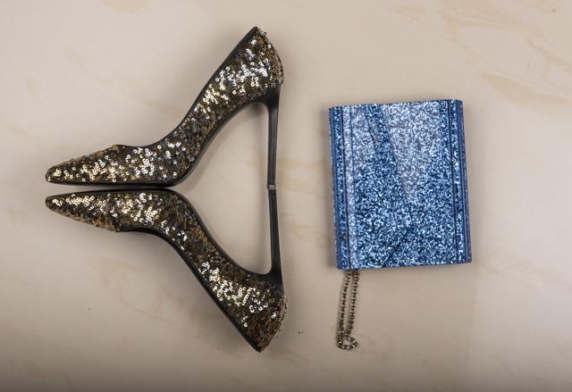 A pair of Yves Saint Laurent shoes and a Jimmy Choo bag (Photo: Aalok Soni/HT)