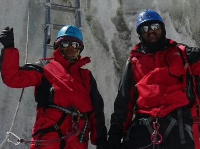 Pune residents Dinesh Rathod and wife Tarkeshwari, both police constables, grabbed headlines after they claimed to have climbed Mount Everest. (Facebook) Pune residents Dinesh Rathod and wife Tarkeshwari, both police constables, grabbed headlines after they claimed to have climbed Mount Everest. (Facebook)